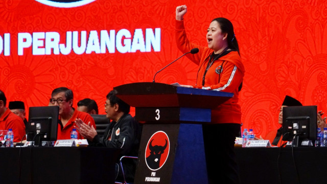 Ketua DPP PDI Perjuangan Puan Maharani di Rakornas PDIP kedua. Foto: Iqbal Firdaus/kumparan
