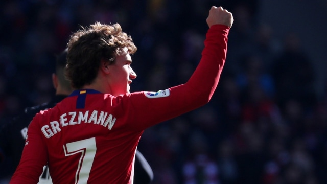 Antoine Griezmann merayakan golnya. Foto: Sergio Perez/Reuters