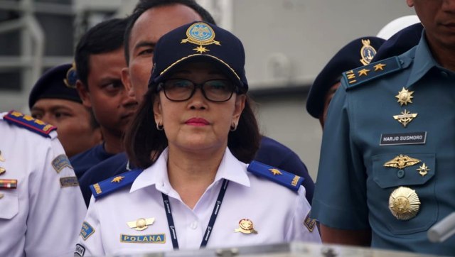 Dirjen Perhubungan Udara Kemenhub Polana pada acara penyerahan CVR Lion Air dari TNI-AL kepada KNKT di JICT Tanjung Priok, Jakarta, Senin (14/1/2019). (Foto: Nugroho Sejati/kumparan)