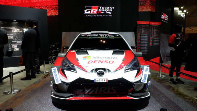 Toyota Yaris dalam balap WRC tampak depan (Foto: Aditya Pratama Niagara/kumparanOTO)