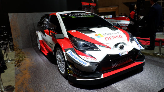 Toyota Yaris dalam balap WRC tampak depan (Foto: Aditya Pratama Niagara/kumparanOTO)