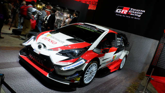 Toyota Yaris dalam balap WRC tampak depan (Foto: Aditya Pratama Niagara/kumparanOTO)