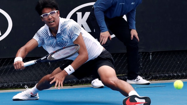 Chung Hyeon di babak pertama Australia Terbuka 2019. (Foto: REUTERS/Edgar Su)