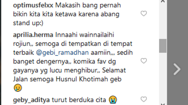 5 Fakta Meninggalnya Komika Gebi Ramadhan, Sakit Tetap Melawak (2)