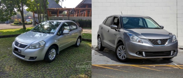 Perbandingan Suzuki Baleno lawas dan baru (Foto: dok. Mobil123 dan Drive)