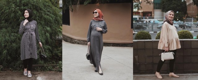 7 Style Hijab yang Kelihatan Stylish dan Nyaman Dipakai Saat Hamil ala Dwi Handayani