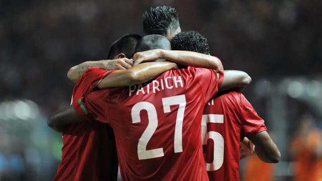 Perayaan gol Timnas U-23 Indonesia ke gawang Thailand pada SEA Games 2011. (Foto: Adek Berry/AFP)