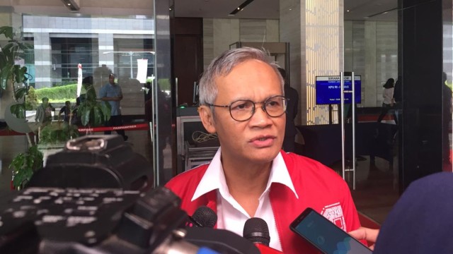 Timses Paslon 01 Aria Bima di Hotel Bidakara. (Foto: Muhammad Lutfan Darmawan/kumparan )