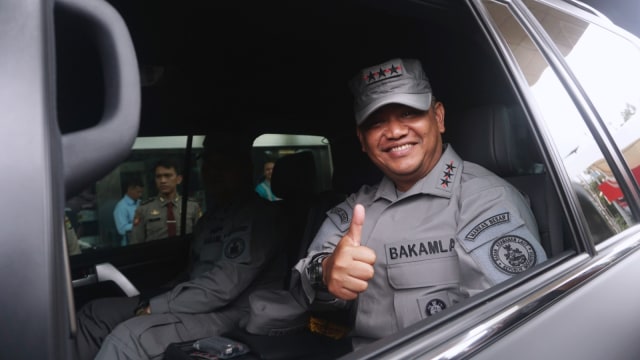Kepala Badan Keamanan Laut (Bakamla) RI, Laksamana Madya Achmad Taufiqoerrochman usai melakukan koordinasi bersama pimpinan KPK di Gedung KPK, Jakarta, Kamis (17/1). Foto: Fanny Kusumawardhani/kumparan