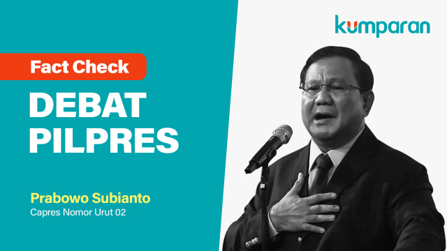 Fact Check Debat Pilpres, Prabowo Subianto (Foto: Putri Sarah/kumparan)