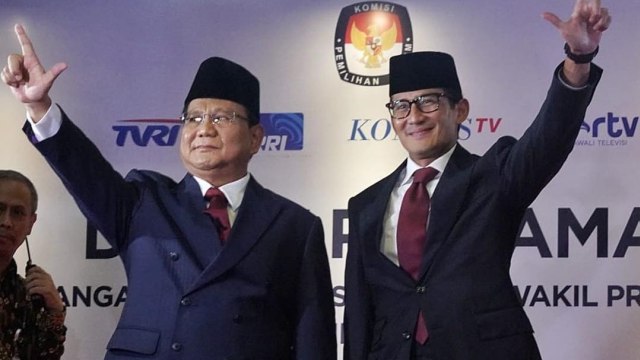 Pasangan calon nomor urut 02, Prabowo Subianto - Sandiaga Uno. Foto: Instagram/@sandiuno