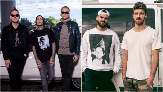 Blink-182 dan The Chainsmokers (Foto: Instagram @blink182/@thechainsmokers)
