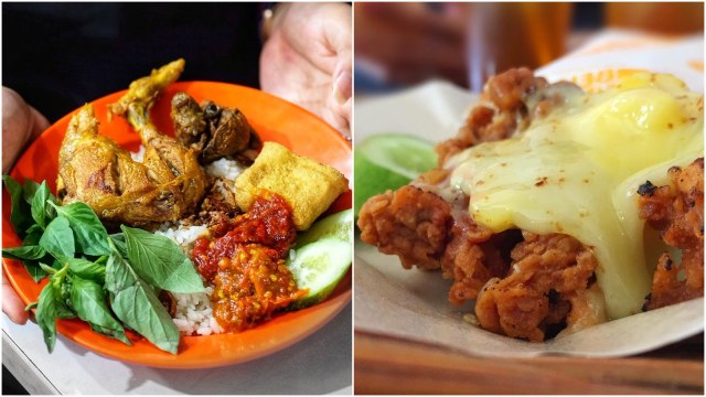#10YearChallenge Ayam Goreng (Foto: Instagram @the.lucky.belly dan @salma_azis)