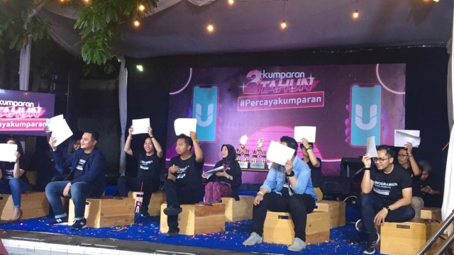 Suasana lomba cerdas cermat dalam perayaan ulang tahun ke-2 kumparan di Kantor kumparan di Jalan Jati Murni, No 1A, Jati Padang, Jakarta Selatan.  (Foto: Muhammad Fadli Rizal/kumparan)