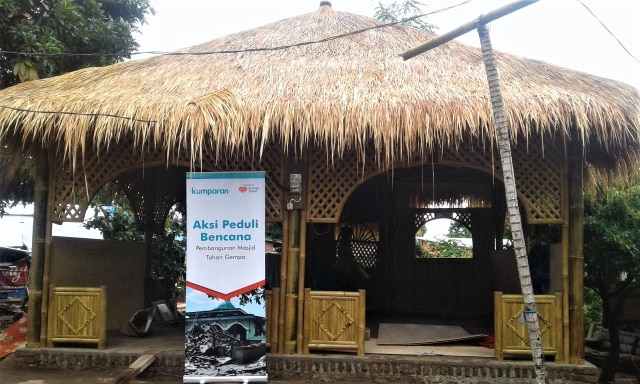 Masjid tahan gempa di Lombok hasil penggalangan dana kumparan. (Foto: Dok. Rumah Zakat)