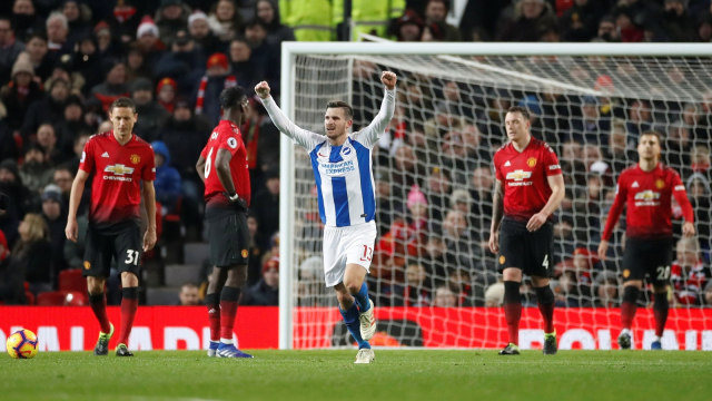 Pemain Brighton merayakan gol. (Foto: Reuters/Carl Recine)