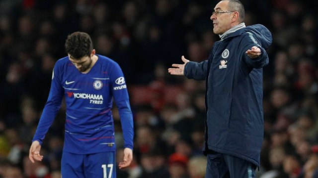 Manajer Chelsea, Maurizio Sarri. (Foto: Reuters/John Sibley)