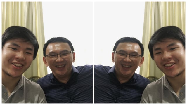 Nicholas Purnama foto bersama dengan ayahnya, Basuki Tjahaja Purnama. (Foto: instagram @nachoseann)