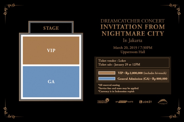 Seat Plan dan Harga tiket Konser Dreamcatcher (Foto: My Music Taste)