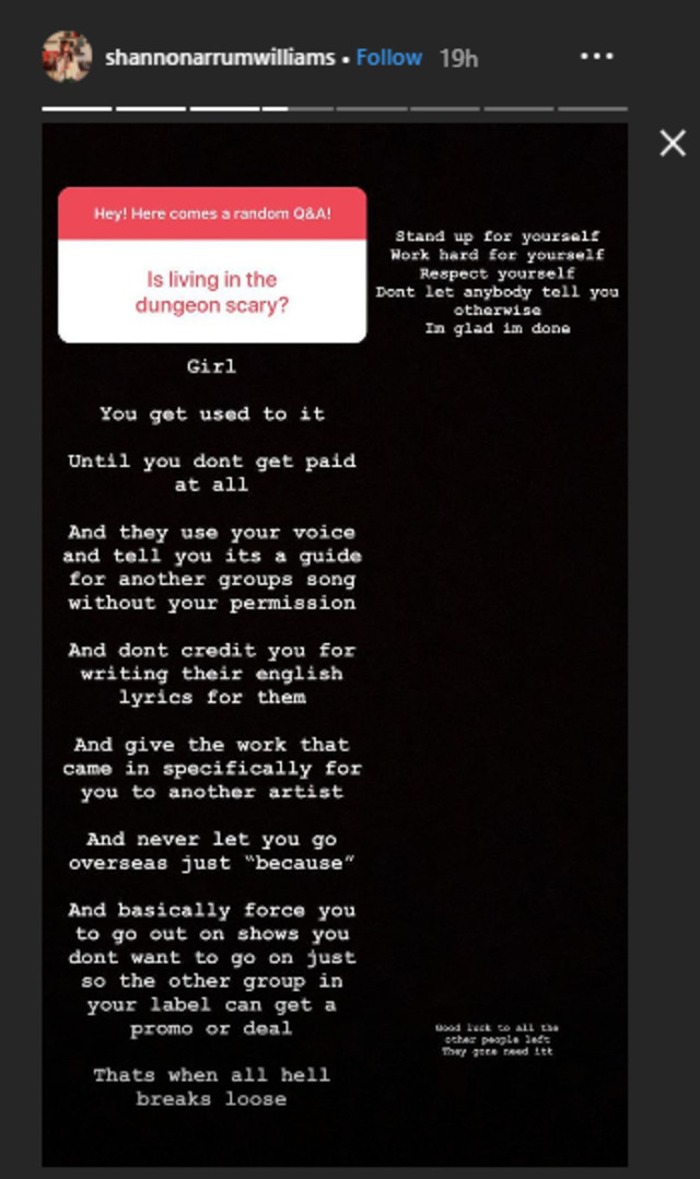 Instagram story Shannon (Foto: Instagram @shannonarrumwilliams)