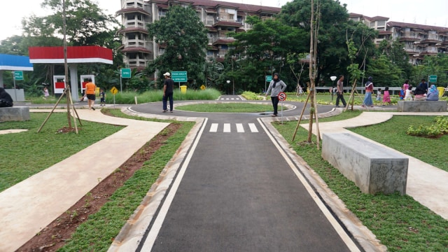 Simulasi jalan raya di Taman Pintar Berlalu Lintas Tebet Timur. (Foto: Helmi Afandi/kumparan)