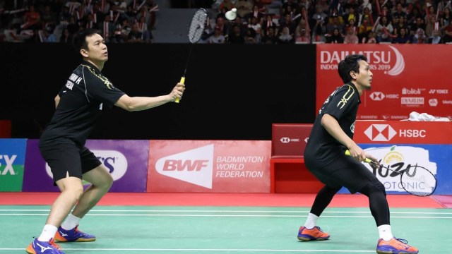 Ahsan/Hendra di semifinal Indonesia Masters 2019. (Foto: Dok. PBSI)