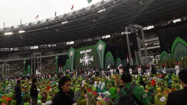 Suasana Harlah Muslimat NU di GBK, Minggu (27/1/2019) (Foto: Rafyq Panjaitan/kumparan)