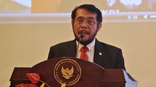 Ketua Mahkamah Konstitusi, Anwar Usman saat memberikan pidato. Foto: Fanny Kusumawardhani/kumparan