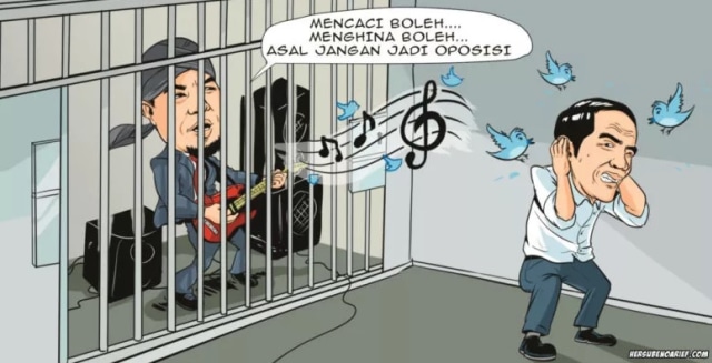 Ilustrasi Ahmad Dhani dan Jokowi (Foto: Hersubeno)