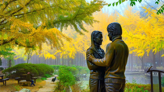 Pulau Nami yang romantis di Korea Selatan (Foto: Shutter Stock)