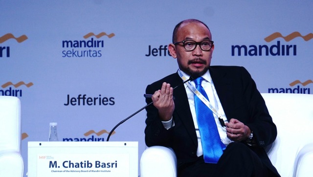 Kepala Mandiri Institute, M. Chatib Basri pada Mandiri Investment Forum 2019 di Hotel Fairmont, Jakarta, Rabu (29/1/2019). (Foto: Nugroho Sejati/kumparan)