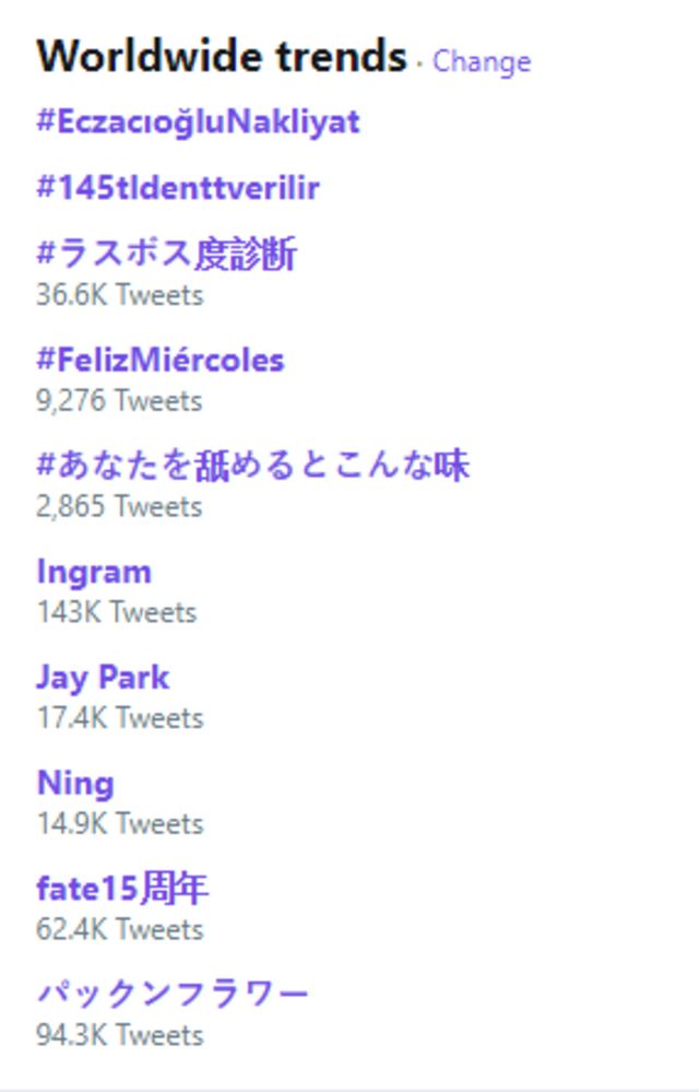 Jay Park masuk trending topic dunia, Rabu (30/1). (Foto: Twitter)