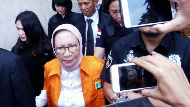 Ratna Sarumpaet di Polda Metro Jaya, Jakarta, Kamis (31/1/2019). (Foto: Nugroho Sejati/kumparan)