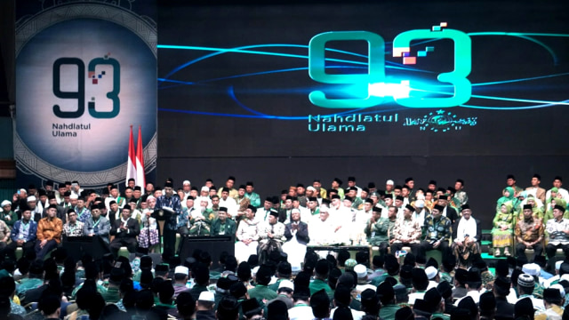 Massa NU di acara Hari Lahir ke-93 NU di JCC Senayan, Jakarta, Kamis (31/1). (Foto: Nugroho Sejati/kumparan )