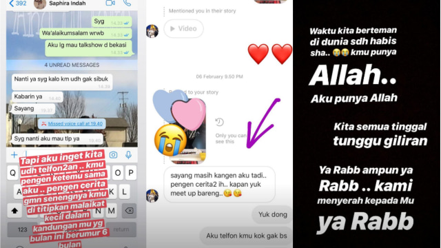 Percakapan Saphira Indah dengan Chacha Frederica di media sosial (Foto: Instastory @chafrederica)