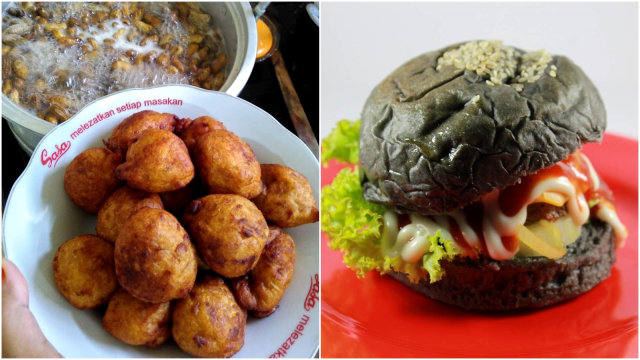 Makanan yang Bikin Ngeres. Foto: Instagram @dhea_symr dan @burgerhitammalang
