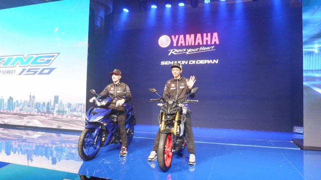 Rossi dan Vinales tunggangi new MX King dan MT-15. Foto: Aditya Pratama Niagara / kumparanOTO