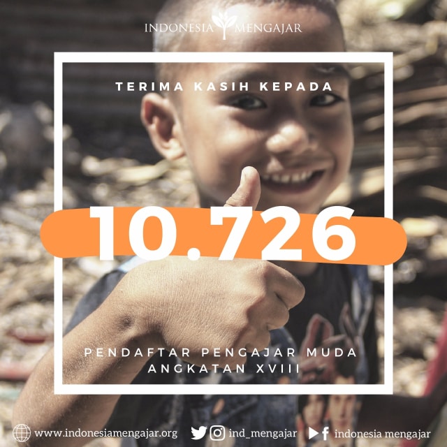 Seleksi Pengajar Muda XVIII Capai Lebih Dari 10.000 Pendaftar
