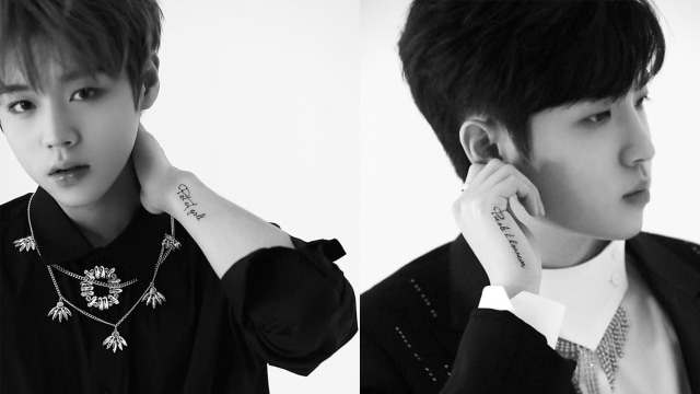 Park Jihoon dan Kim Jaehwan saat promosi 'I PROMISE U' bersama Wanna One. (Foto: Swing Entertainment)