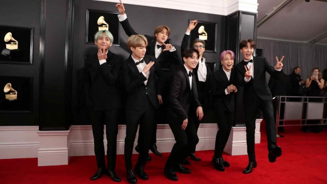 BTS di Grammy Awards, Los Angeles, California, Amerika Serikat. Foto: REUTERS/Lucy Nicholson