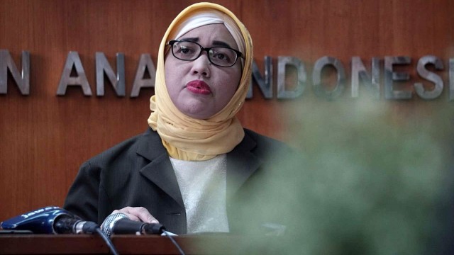 Komisioner bidang pendidikan Retno Listyarti saat konferensi pers tentang KPAI di awal 2019 mencatat banyaknya kasus-kasus anak di bidang pendidikan, Jakarta, Jumat (15/2/2019). Foto: Irfan Adi Saputra/kumparan