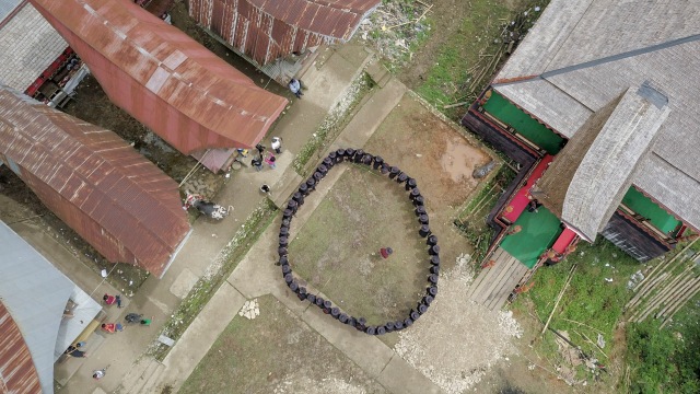 Ma'badong, tarian kedukaan Toraja. Foto: Rony B Kuncoro/kumparan