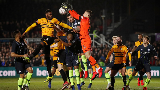Manchester City versus Newport County di Piala FA. Foto: Reuters/John Sibley