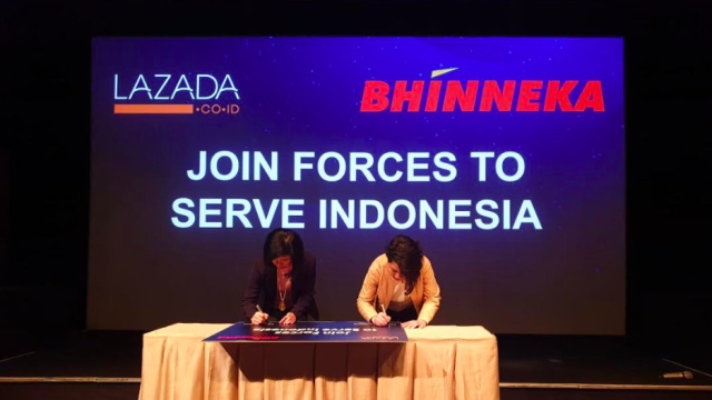 Platform e-commerce Bhinneka.com membuat akun resmi dan berjualan online di Lazada. Foto: Dok. Lazada/Bhinneka