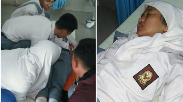 Foto-foto anak Ibnu Yahya seusai terjatuh di sekolahnya yang diunggah di Facebook. (Foto: Facebook Ibnu Yahya)