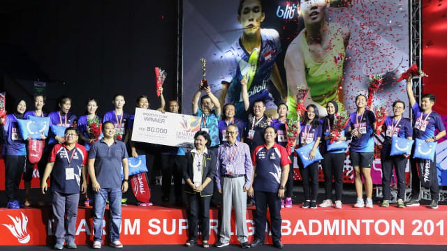 Prosesi perayaan juara Djarum Superliga 2019. Foto: Dok. PBSI