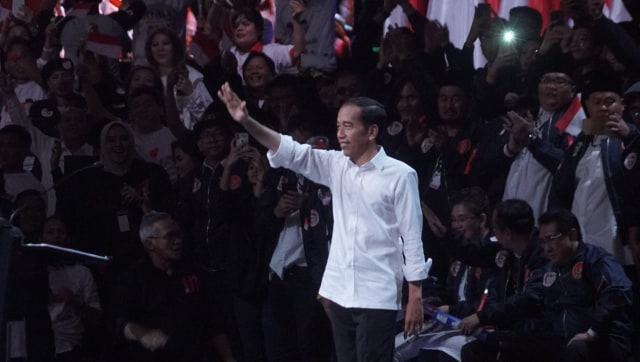 Presiden Jokowi saat menyampaikan pidato kebangsaan di SICC Sentul, Bogor, Minggu (24/2/2019). Foto: Fanny Kusumawardhani/kumparan