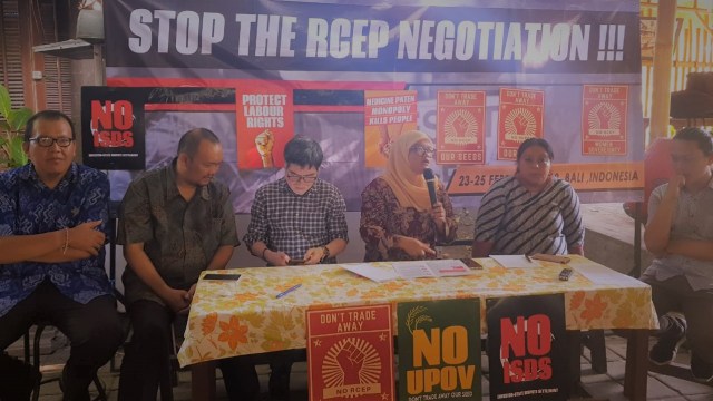 Jumpa pers Koalisi Masyarakat Sipil untuk Keadilan Ekonomi , Senin (25/2) - kanalbali/RFH