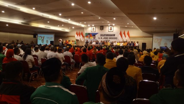 Jokowi Hadiri Silaturahmi TKD Jokowi-Ma'ruf Provinsi Gorontalo di Hotel Magna Foto: Fahrian Saleh/kumparan