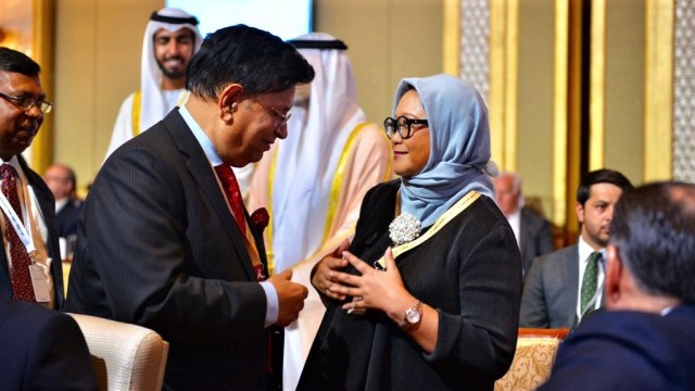 Menteri Luar Negeri, Retno Marsudi dalam KTM ke-46 OKI di Abu Dhabi, Uni Emirat Arab. Foto: Dok. Kemenlu RI